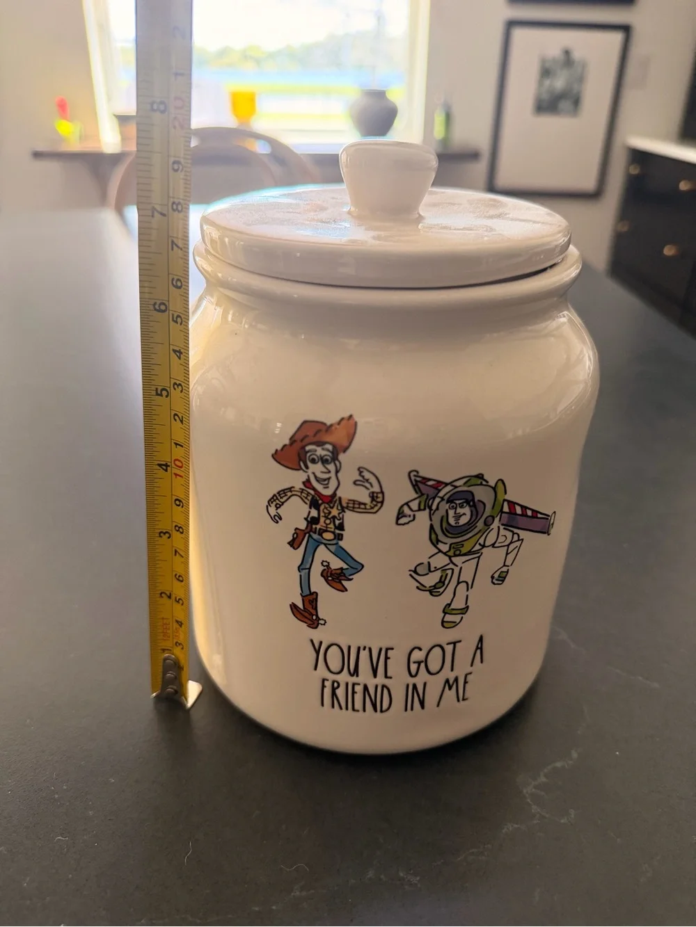 Rae Dunn - Disneys Toy Story woody and buzz “you’ve got a friend in me” canister